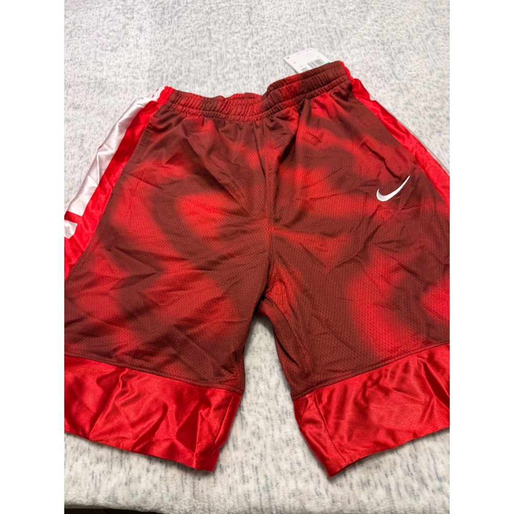 Kids Nike Dri-FIT Basketball Shorts Red Tie Dye White Stripe Size XL NWT‎